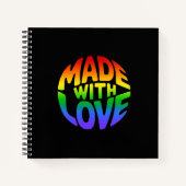 Sticker Herzform - MIT LIEBE GEMACHT 3 Notizblock (Vorderseite)