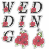 Sticker Hochzeit, Hochzeit, Briefe, Typografie (Vorderseite)