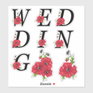Sticker Hochzeit, Hochzeit, Briefe, Typografie