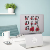 Sticker Hochzeit, Hochzeit, Briefe, Typografie (Laptop auf Schreibtisch)