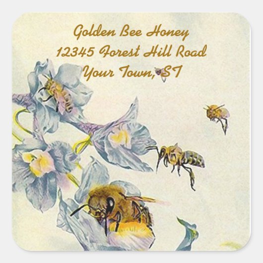 Sticker Honey Bees Morning Glory Blume Imker (Vorderseite)