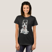 Sticker Husky T-Shirt (Vorne ganz)