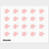 Sticker I love you in red (Blatt)