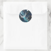 Sticker - Icy Blue Moon Phases Celestial Moon Desi (Tasche)