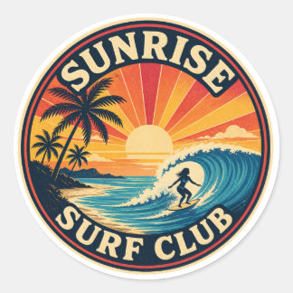 Sticker im Badge-Stil des Sunrise Surf Club