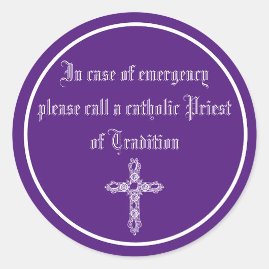 sticker in case of emergency call a cathol priest (Vorderseite)