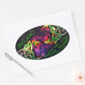 Sticker, Irland, keltischer Knoten, bunt Ovaler Aufkleber (Umschlag)