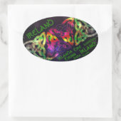 Sticker, Irland, keltischer Knoten, bunt Ovaler Aufkleber (Tasche)