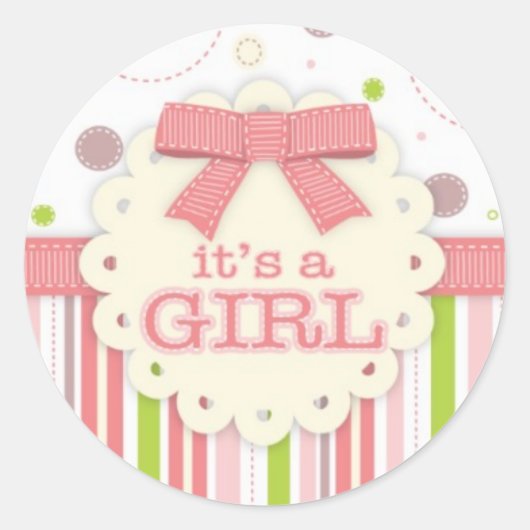 Sticker/It's a Girl Runder Aufkleber (Vorderseite)