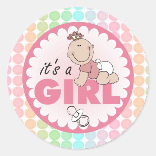 Sticker/It's a Girl Runder Aufkleber (Vorderseite)