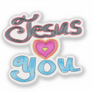 Sticker Jesus liebt dich Christliches Zitat