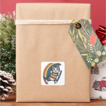 Sticker, Katze Regenbogen