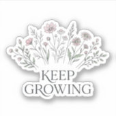 Sticker 'Keep Growing Wildflower Botanical' (Vorderseite)