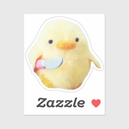 Sticker Knife Duck Plush Meme (Blatt)