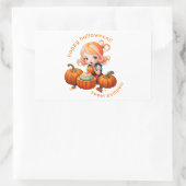 Sticker-Kürbis Rechteckiger Aufkleber (Tasche)