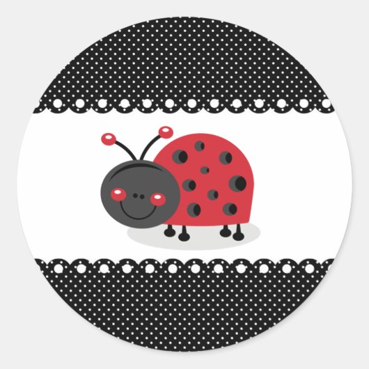 Sticker/Lady Bug Runder Aufkleber (Vorderseite)