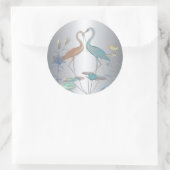 Sticker Liebesvögel Silber (Tasche)
