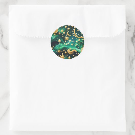 Sticker - Luxury Emerald Celestial Moon Design (Tasche)
