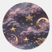 Sticker - Luxury Smoky Plum Celestial Moon Design (Vorderseite)