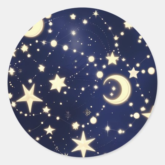 Sticker – Luxury Velvet Navy Celestial Moon (Vorderseite)