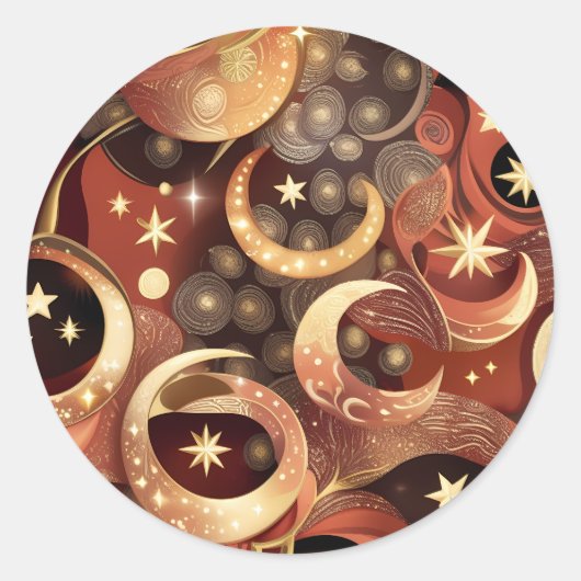 Sticker - Luxus-Terrakotta-Mond-Design (Vorderseite)