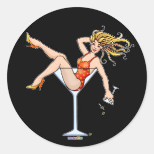 Sticker - Mädchen in einem Martini-Glas, Olivia