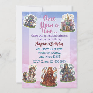 Sticker Magische Prinzessin Geburtstag Einladung