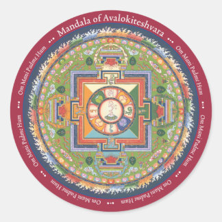 STICKER Mandala von Chenrezig - mit Mantra