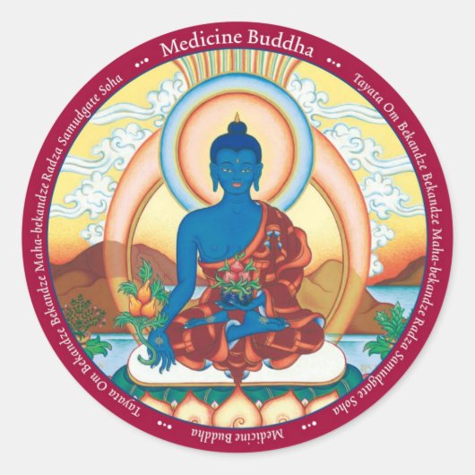 STICKER Medicine Buddha - mit Mantra (Vorderseite)