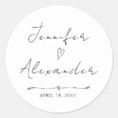 Sticker Minimalistisch Moderne Hochzeit (Vorderseite)