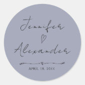 Sticker Minimalistisch Moderne Hochzeit (Vorderseite)