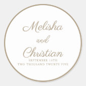 Sticker Minimalistisch Moderne Hochzeit (Vorderseite)