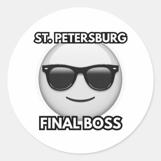Sticker mit coolen Emojis für den Endboss von St. (Vorderseite)