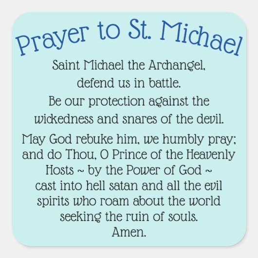 Sticker mit Heiligem Michael das Erzengel Gebet (Vorderseite)