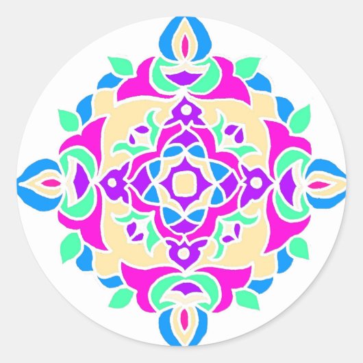 Sticker mit Rangoli-Muster (Vorderseite)