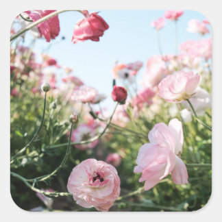 Sticker mit rosa Blumengarten