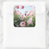 Sticker mit rosa Blumengarten (Tasche)