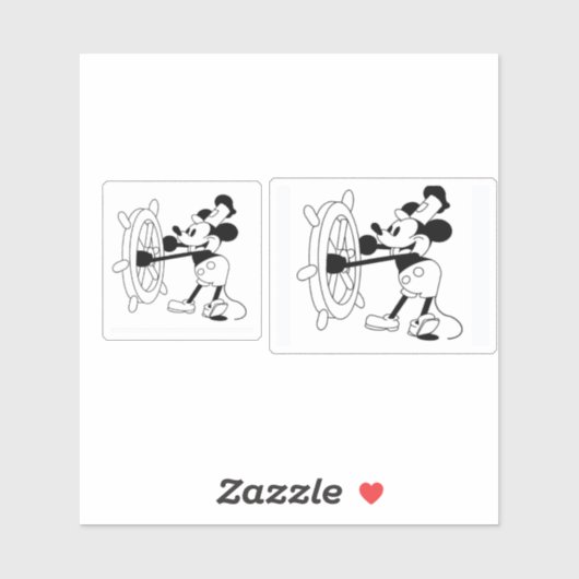 Sticker mit Steamboat Willie Design (Blatt)