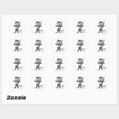 Sticker mit Stockfigur im Skunk-Anzug (Blatt)