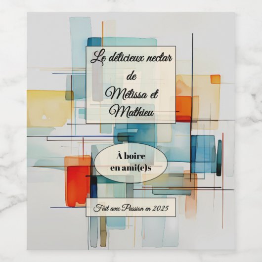 Sticker mit Weinflasche Weinetikett (Einzelnes Label)