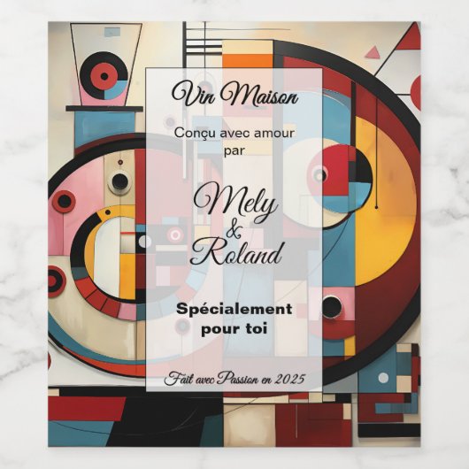 Sticker mit Weinflasche Weinetikett (Einzelnes Label)