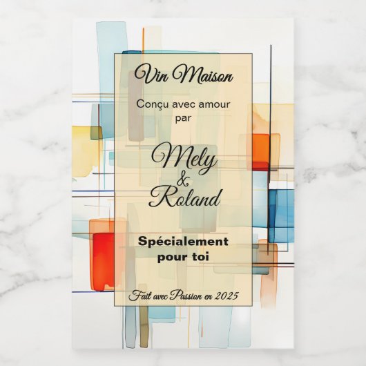 Sticker mit Weinflasche Weinetikett (Einzelnes Label)