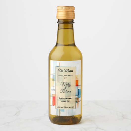 Sticker mit Weinflasche Weinetikett (Vorderseite)