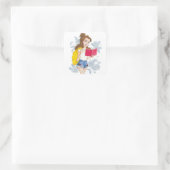 Sticker, moderne Prinzessin Belle Quadratischer Aufkleber (Tasche)