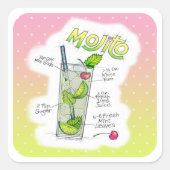 STICKER - MOJITO RECIPE COCKTAIL ART (Vorderseite)
