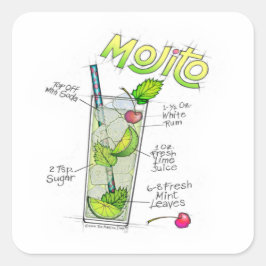 STICKER - MOJITO RECIPE COCKTAIL ART