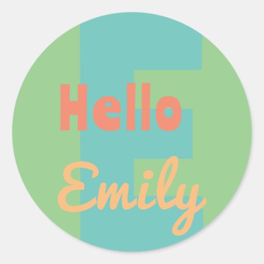 STICKER Monogramm, moderne Pfefferminzkoralle, ros (Vorderseite)