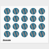 STICKER Monogramm Name blau grau stilvoll (Blatt)