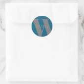 STICKER Monogramm Name blau grau stilvoll (Tasche)