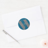 STICKER Monogramm Name blau grau stilvoll (Umschlag)